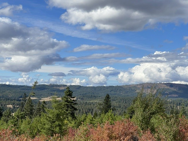 Panoramic amphitheater long mountain view from the road